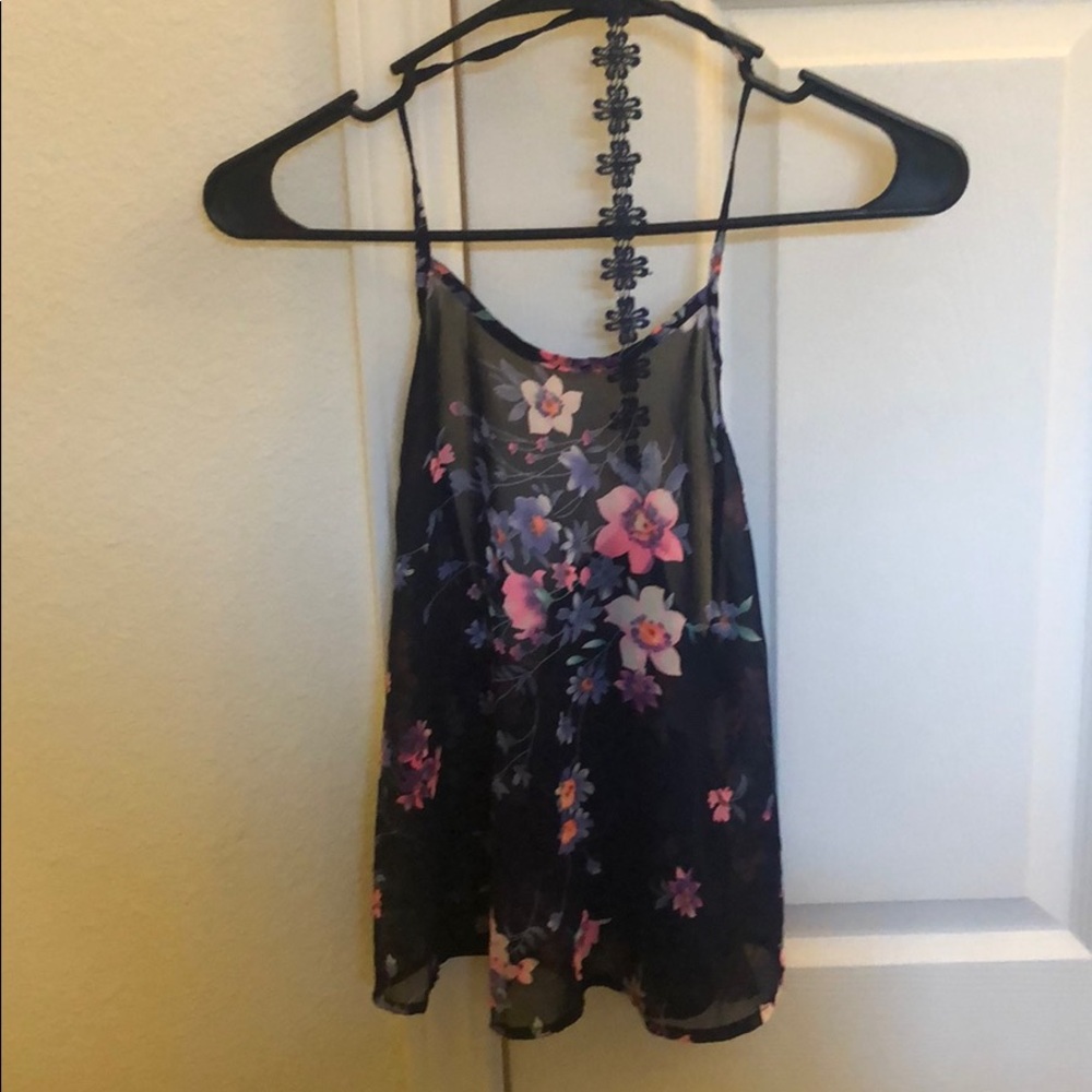 Floral blouse w/ racer back from foreign exchange